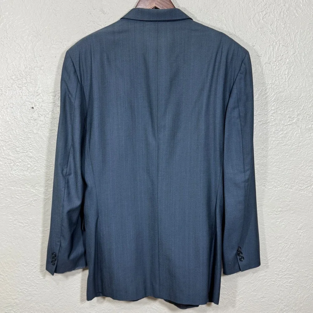 Oscar de la Renta Sport Coat Blazer 44L Blue Wool Old Money Vtg‎ 80s 90s Luxury